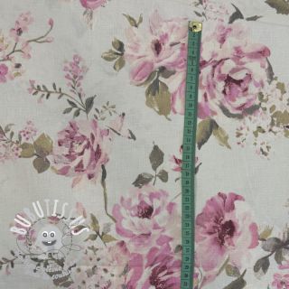 Tissu déco premium Classic Painted Rose DOUBLE