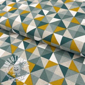 Tissu déco Linenlook Geometric Tile bottle green