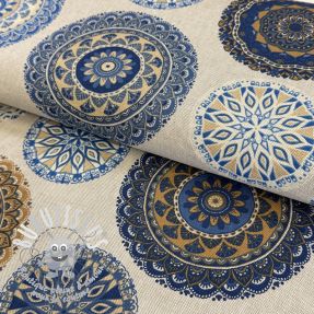 Tissu déco Linenlook Mandala Circle blue