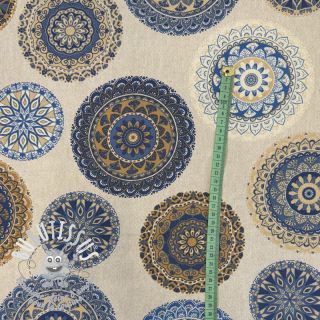 Tissu déco Linenlook Mandala Circle blue