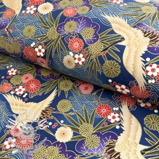 Tissu coton JAPAN Misaki bleu