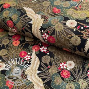 Tissu coton JAPAN Misaki noir