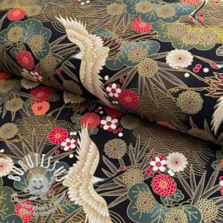Tissu coton JAPAN Misaki noir