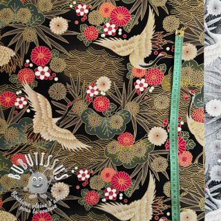 Tissu coton JAPAN Misaki noir