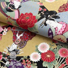 Tissu coton JAPAN Sayuri rouge