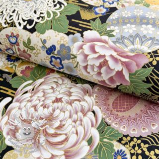 Tissu coton JAPAN Takeshi noir