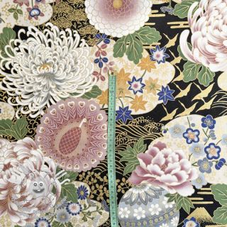 Tissu coton JAPAN Takeshi noir