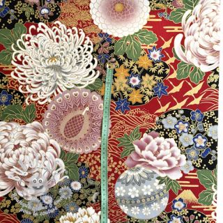 Tissu coton JAPAN Takeshi rouge