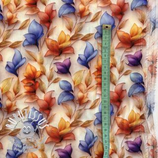 Viscose RAYON POPLIN Leafs design D digital print