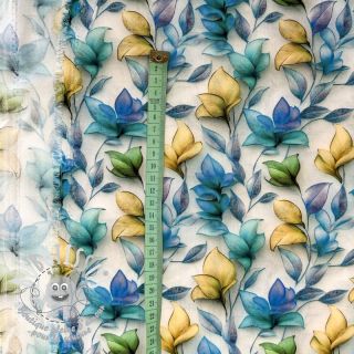 Viscose RAYON POPLIN Leafs design A digital print