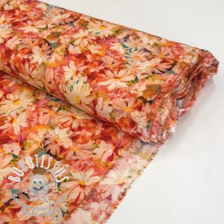 Viscose RAYON POPLIN Oil painted flowers design F digital print