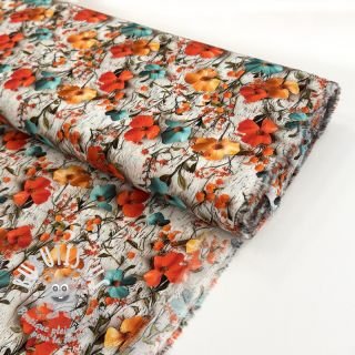 Viscose RAYON POPLIN Flowy flowers design A digital print