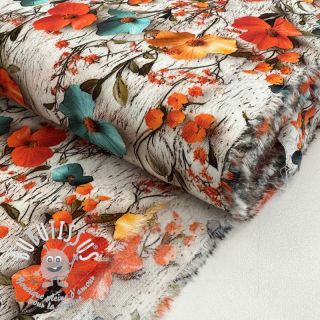Viscose RAYON POPLIN Flowy flowers design A digital print