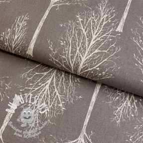 Tissu déco Linenlook Forest Tree Silhouette grey