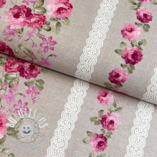 Tissu déco Linenlook Flowers lace