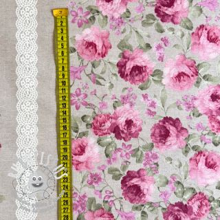 Tissu déco Linenlook Flowers lace