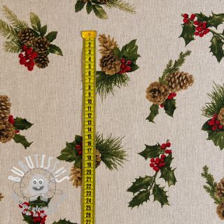 Tissu déco Linenlook Pine needles and cones