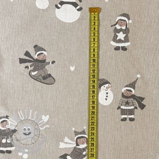 Tissu déco Linenlook Kids Playing Snow