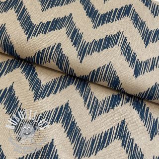 Tissu déco Linenlook Wavy stripes navy