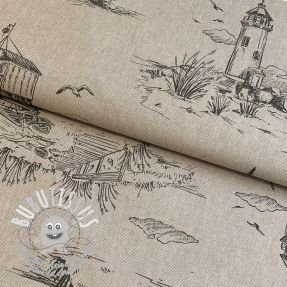 Tissu déco Linenlook Pendrawing Nautical Scene