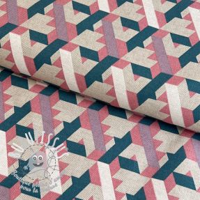 Tissu déco Linenlook Graphic Triangles Jade