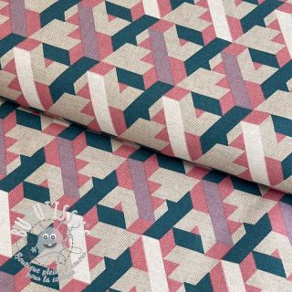 Tissu déco Linenlook Graphic Triangles Jade