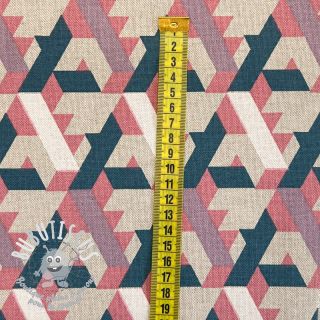Tissu déco Linenlook Graphic Triangles Jade