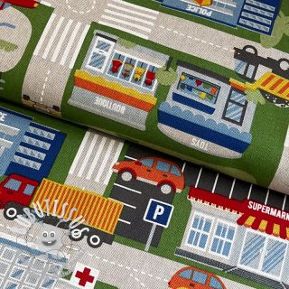 Tissu déco Linenlook Car Roadmap