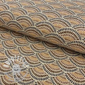 Tissu déco Linenlook Graphic handdrawn pattern beige