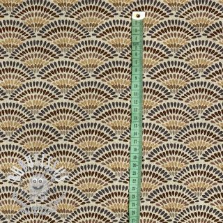 Tissu déco Linenlook Graphic handdrawn pattern beige