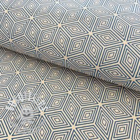 Tissu déco Linenlook Blocks 3D Illusion petrol