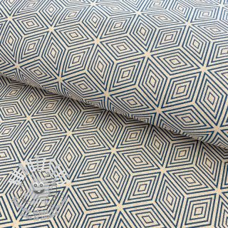 Tissu déco Linenlook Blocks 3D Illusion petrol
