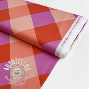 Tissu coton SATIN NERIDA HANSEN Large Gingham red digital print