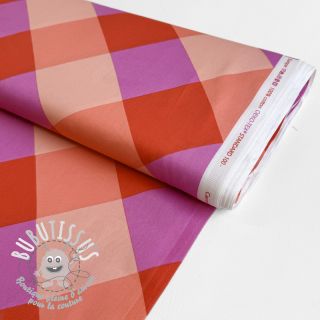 Tissu coton SATIN NERIDA HANSEN Large Gingham red digital print
