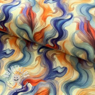 Jersey VISCOSE Silent Flow orange digital print