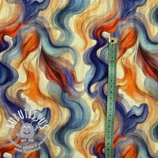 Jersey VISCOSE Silent Flow orange digital print