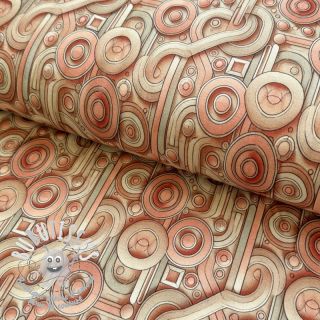Jersey VISCOSE Unity orange digital print