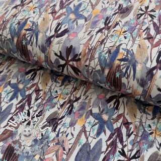 Jersey VISCOSE Vibrant forest grey digital print