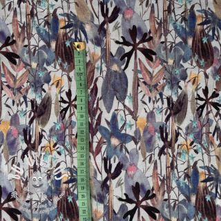 Jersey VISCOSE Vibrant forest grey digital print