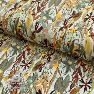 Jersey VISCOSE Vibrant forest brown digital print