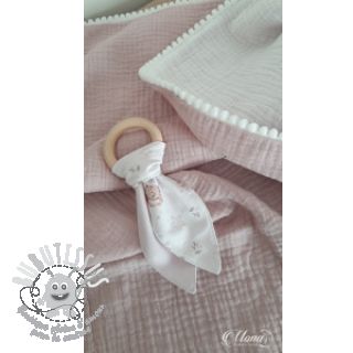 Tissu double gaze/mousseline old rose ORGANIC