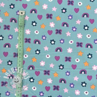 Tissu coton Love light petrol
