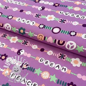 Tissu coton Love dream mauve