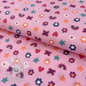 Tissu coton Love pink