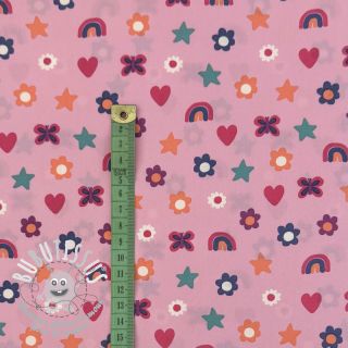 Tissu coton Love pink