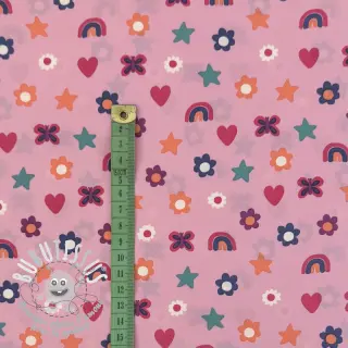 Tissu coton Love pink
