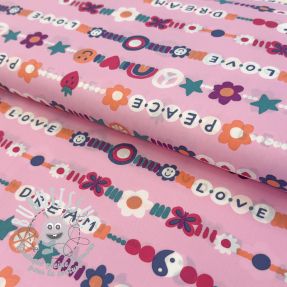 Tissu coton Love dream pink