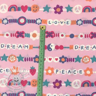 Tissu coton Love dream pink