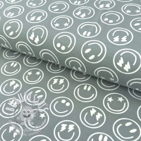 Jersey Happy faces sage digital print