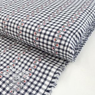 Tissu coton JACQUARD Climbing navy